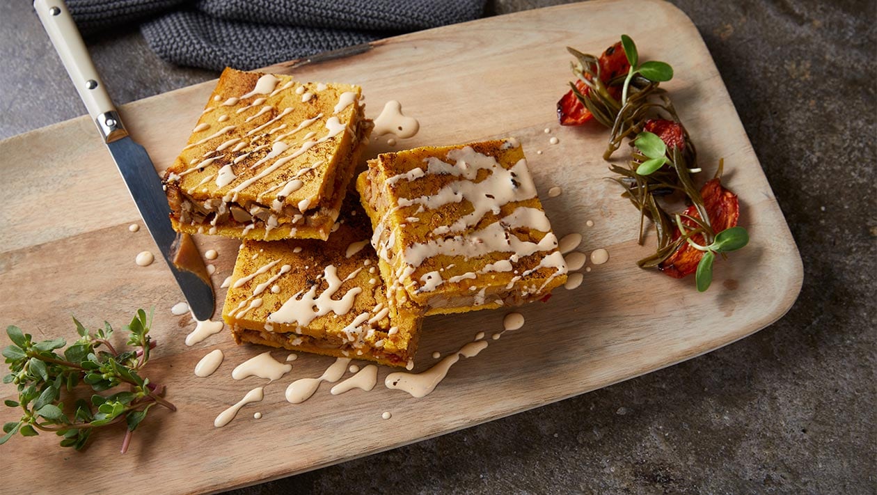 Πίτα με Καλαμποκάλευρο, Πιπεριές και NoChicken Chunks – - συνταγή