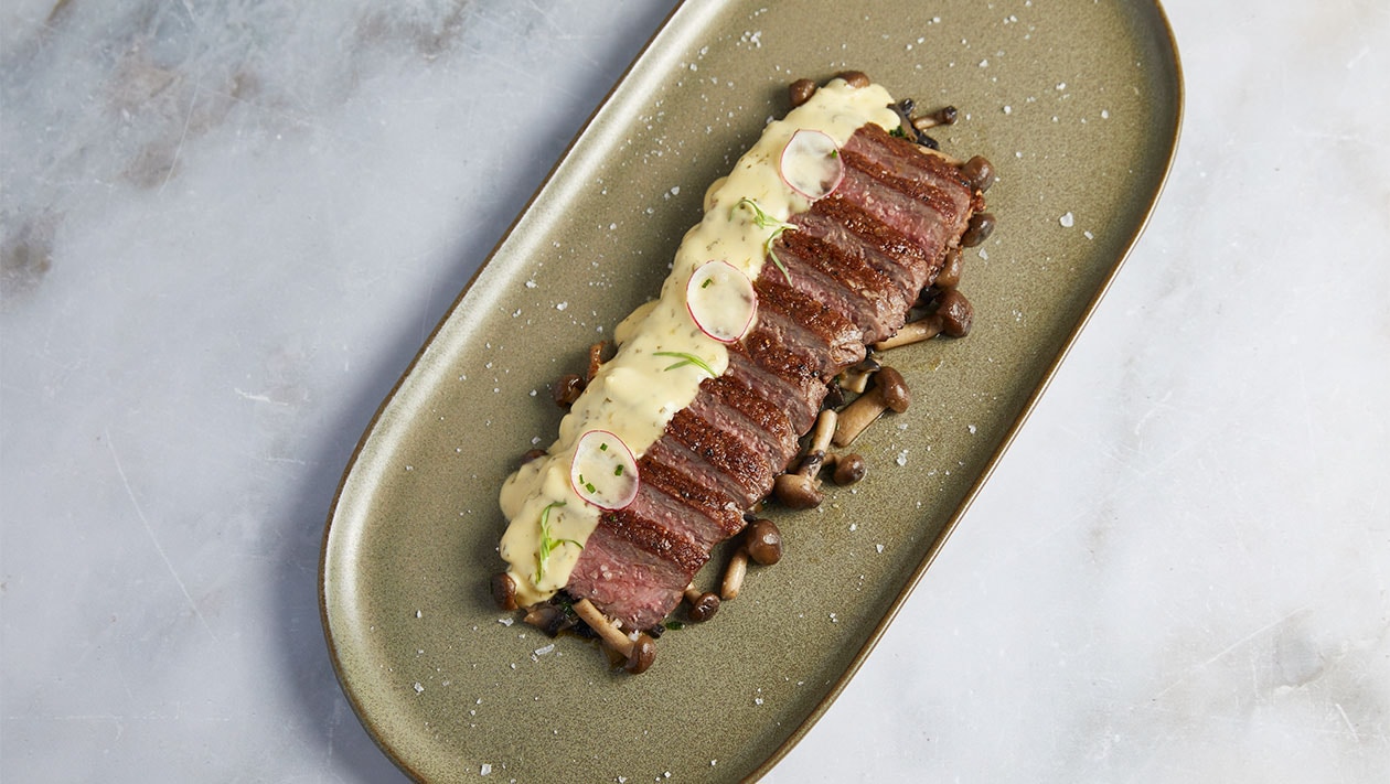 Rib eye Steak με σοτέ Enoki μανιτάρια και σάλτσα Bearnaise – - συνταγή