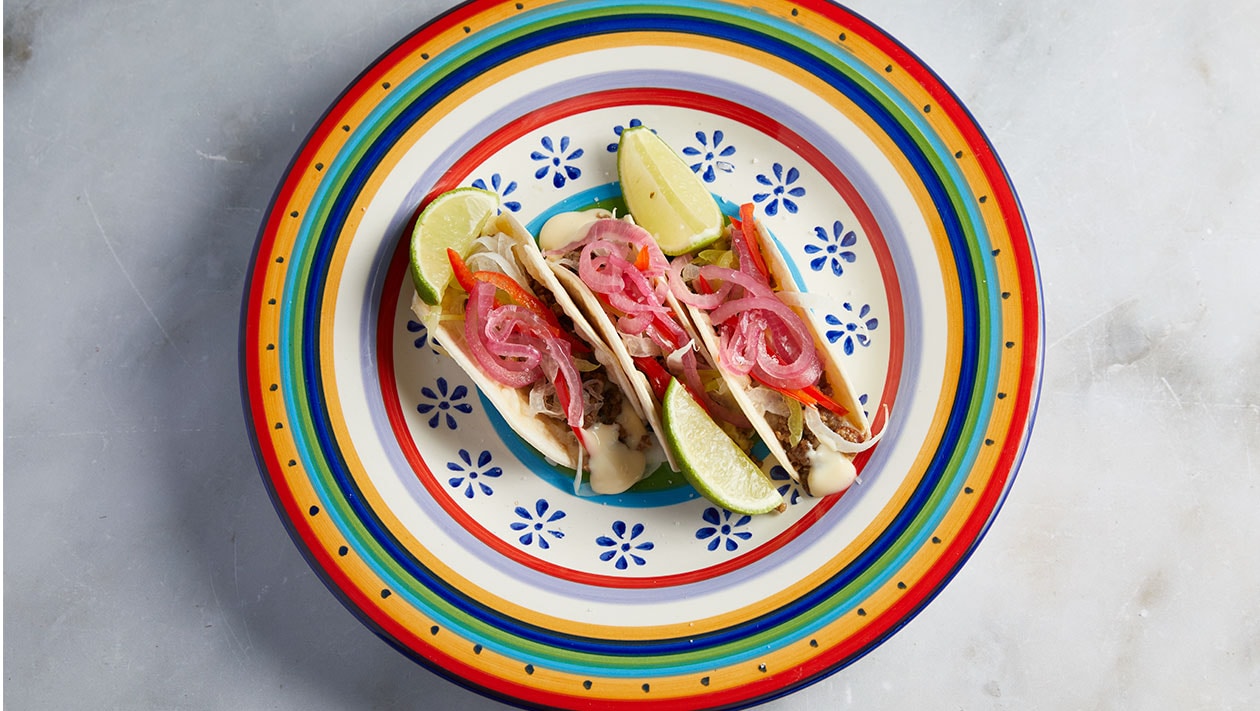 Tacos με μοσχαρίσιο κιμά, λαχανικά και σάλτσα Τυριών – - συνταγή