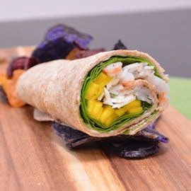 Τορτίγια με γαρίδες και μάνγκο