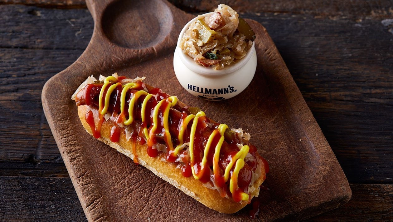 Hot Dog με Λάχανο Σουκρούτ, Street Μουστάρδα και Street Κέτσαπ – - συνταγή