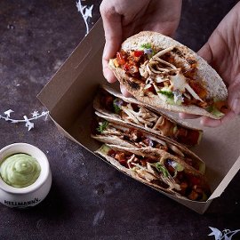 Tacos με Vegan Καγιανά (πρόταση για delivery)