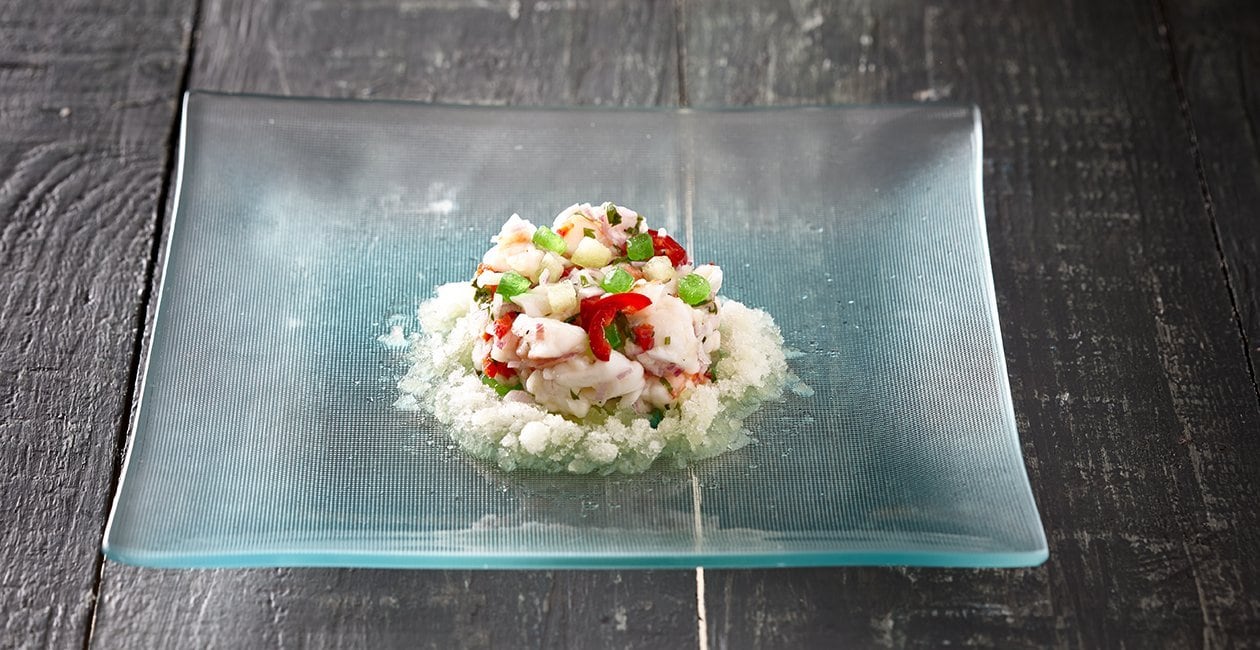 Γαρίδες Ceviche Αρωματισμένες με Πεπόνι και Γρανίτα από Πεπόνι – - συνταγή Γαρίδες Ceviche Αρωματισμένες με Πεπόνι και Γρανίτα από Πεπόνι – - συνταγή