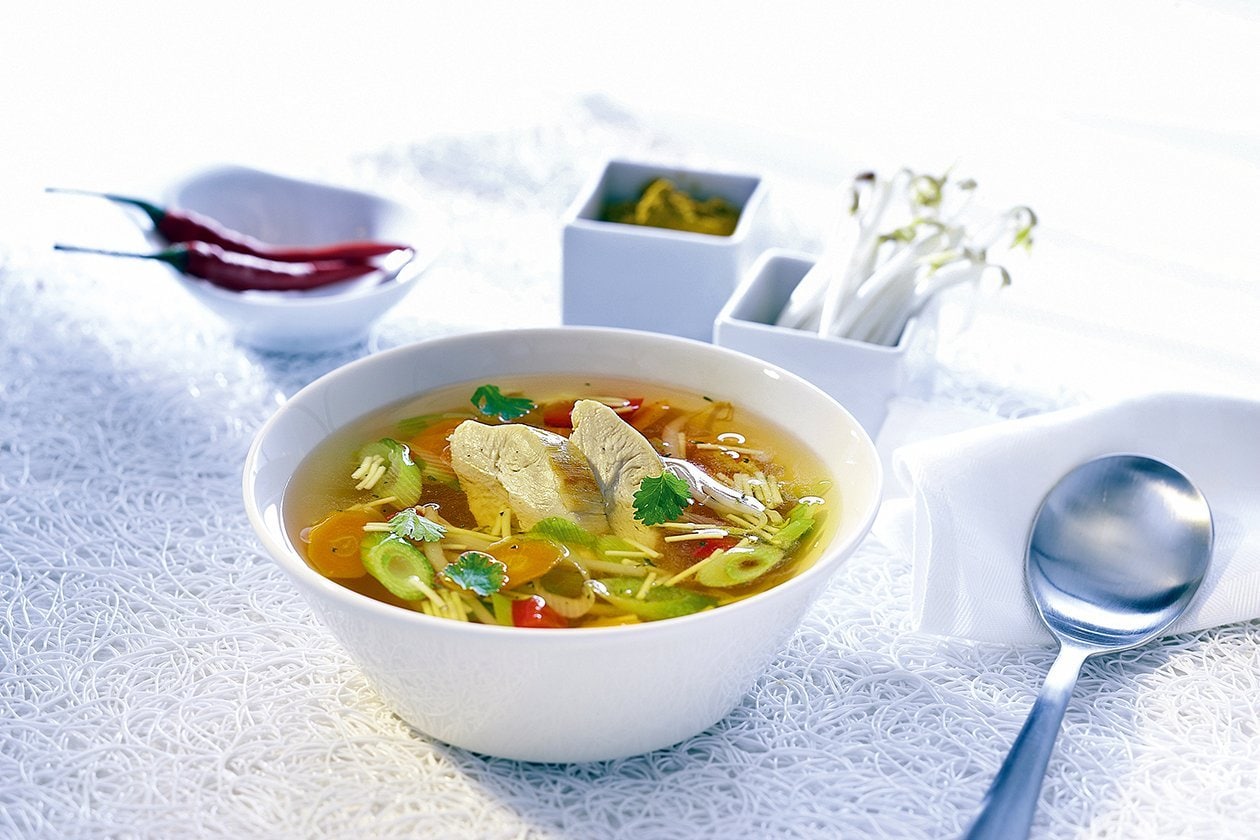 Κινέζικη Σούπα με Κοτόπουλο και Λαχανικά