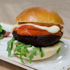 Mediterranean Style Grilled Portobello Sandwich