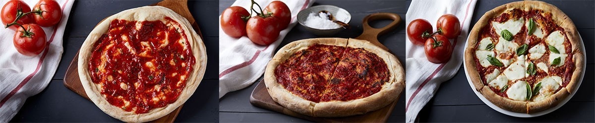 Pizza Μαργαρίτα με σάλτσα τομάτας